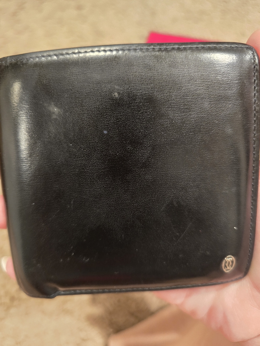 Cartier Bifold wallet Cards Case Holder Black Leather Logo With Box - Picture 11 of 15